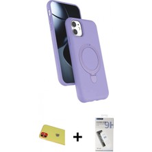 Marsilyan™- iPhone 11 Kılıf Iz Işık Koleksiyonu - Şeffaf Uv Polymer Nano Ekran Koruyucu + Rainbow Kamera Lens Koruma Cam - Kı