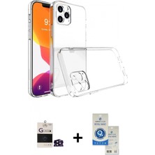 Marsilyan™- iPhone 14 Pro Max Kılıf Zirve Doku - Şeffaf Royal Nano Ekran Koruyucu + Bilvis Titan Kamera Lens - Dnmr