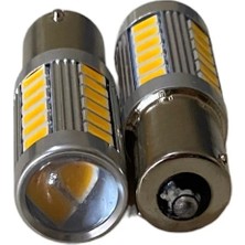 33 LED Tek Duy Çift Tırnak Pro LED Ampul Geri Vites, Sinyal, Stop Ampulü Tek Duy 93 Tip Kırmızı