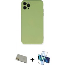 Pileli Store Pilelistore™ iPhone 11 Pro Max Kılıf Ahenk Serisi - Siyah 3D Antistatik Cam Ekran Koruyucu + Rainbow Kamera Lens Koruma Cam - Gd