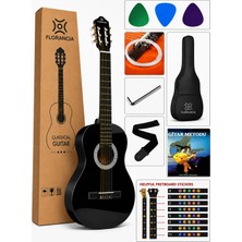 Arriva Florancia Tam Boy 4/4 Klasik Gitar Seti 39''  Siyah