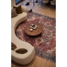 Estiva Home Eskitme Desenli Dijital Kaymaz Pamuk Taban Yıkanabilir Tozumaz Robot Süpürgeye Uygun Salon Otuma Mutfak Yolluk Halısı Kalın Süngerli Pamuklu