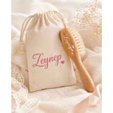 Emsera Atelier Kişiye Özel Isimli %100 Doğal Keçi Kılı Bebek Saç Fırçası