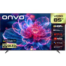 Onvo 85VQ90F3UA 85'' 216 Ekran Uydu Alıcılı 4K Ultra HD Google Smart QLED TV