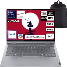 Lenovo Thinkbook 14 2-In-1 G5 Iau Ultra 7-255U 64-Gbddr5 4 Tbssd 14" Wuxga IPS Dokunmatik + Yoga Kalem Windows 11 Home + Hmf Sırt Çantası 21SQ003BTXHMF34