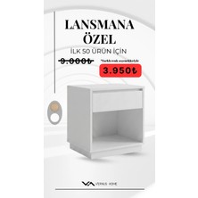 Vernus Home Plano Modern Komodin – 40x40 cm, Tek Çekmeceli, 1. Sınıf MDFLAM, Kurulu Teslim (Montaj Gerektirmez)