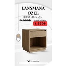 Vernus Home Plano Modern Komodin – 40x40 cm, Tek Çekmeceli, 1. Sınıf MDFLAM, Kurulu Teslim (Montaj Gerektirmez)