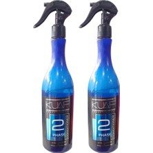Kuaf Çift Fazlı Saç Bakım Spreyi 2X400 ml Keratin ve Pro Vitamin B5 ile Onarıcı Mavi