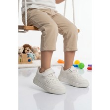 Cool Beyaz Cırtlı Unisex Çocuk Spor Ayakkabı
