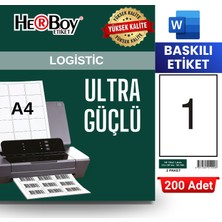 Herboy HB-1000 210 x 297 mm A4 Baskılı Laser Etiket (200 Adet)