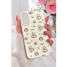 Fibaks iPhone 16 Kılıf 3D Uyuyan Kedi Figürlü Happy Cat Desenli Darbe Emici Esnek Silikon
