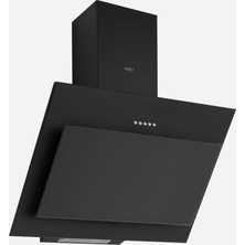 Esty 3460 Siyah Cam 60 cm Duvar Tipi Davlumbaz Eğimli Tasarım ve Mekanik Kontrol