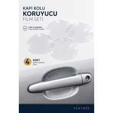 Ventoze 4'lü Şeffaf Araç Kapı Kolu Koruyucu Film Seti Çizik Önleyici Kapı Kolu Koruma Bandı Universal