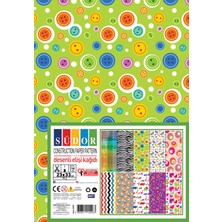 Südor Desenli Elişi Kağıdı 23X33 cm 90 G 10 Desen Ek01 Renkli El İşi Kağıdı Seti