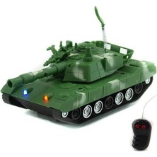 Erzi Uzaktan Kumandalı Yeşil Tank Yarım Fonksiyonlu Oyuncak 18 cm Çocuklar İçin Eğlenceli Oyun