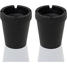 Uravas Store 2'li Siyah Kokusuz Küllük – Araç Içi, 10 Cm, Kapaklı, Koku ve Duman Hapseden Tasarım (Siyah)
