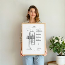 Pegziz Üflemeli Çalgı Patent Tablo Müzik Aleti Duvar Dekor Tablo