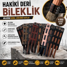 Onur Hakiki Deri Bilek Destekliği Koruyucu Bileklik (1 Adet) Ağır Iş ve Çalışma Bilekliği 3 Tokalı
