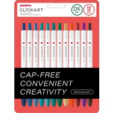 Zebra Clickart Market Pen 0.6mm 12'li Tükenmez Kalem Seti Dark Colours 12CZDK