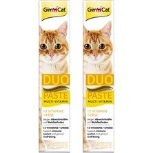 Gimcat Peynirli Multi-Vitamin Duo Paste Kedi Macunu 50 gr x 2 Lezzetli Ödül 12 Vitamin İçerir