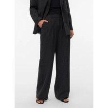 Vero Moda Koyu Gri Melanj Kadın Pantolon Vmbestıe Mw Wıde Dad Pant Noos