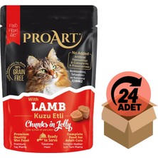24\\\' Lü Proart Jöleli Kuzu Etli Yetişkin Kedi Poşet Maması 85 gr