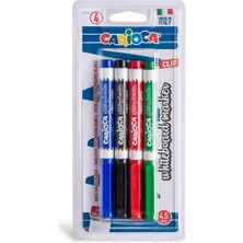 Carioca 42878 4'lü Blisterli Beyaz Tahta Kalemi 4 Renk 4.5 mm Yazı Tahtası Kalemi Seti