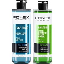 Fonex Fnx Yüz Temizleme Toniği 250 ml + Bitkisel Saç Toniği 250 ml
