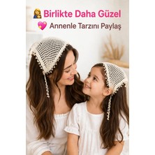 Neholia Anne Kız Kombin Bandana El Örgüsü Saç Bandı Bohem Stil Ayarlanabilir 2li Set