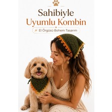 Neholia Köpek Bandanası El Örgüsü Bağlamalı Şık Evcil Hayvan Boyun Fuları Kedi Köpek Aksesuarı
