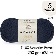 Gazzal Giza 2476-%100 Merserize Pamuk Iplik Yazlık Örgü Amigurumi - 5 Yumak