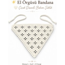 Neholia ✨ El Örgüsü Çiçek Desenli Kombin Saç Bandanası – Bohem Kadın Bandana – Yazlık Örgü Bandana – Ayarlanabilir Saç Aksesuarı