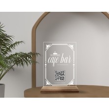 Bk Gift Restoran & Cafe & Barlara Özel Ahşap Standlı Pleksi Qr Kod Menü, Cafe&bar Için Qr Kodlu Tabela, Qr Kodlu Masa Dekoru - 10 Adet-2