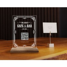 Bk Gift Restoran & Cafe & Barlara Özel Ahşap Standlı Pleksi Qr Kod Menü, Cafe&bar Için Qr Kodlu Tabela, Qr Kodlu Masa Dekoru - 10 Adet-3