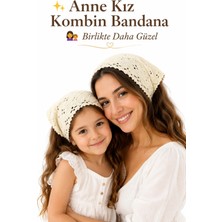 Neholia Anne Kız Kombin Bandana El Örgüsü Saç Bandı Bohem Stil Ayarlanabilir 2li Set