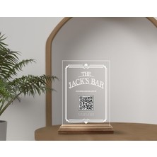 Bk Gift Restoran & Cafe & Barlara Özel Ahşap Standlı Pleksi Qr Kod Menü, Cafe&bar Için Qr Kodlu Tabela, Qr Kodlu Masa Dekoru - 10 Adet-1