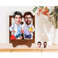 BK Gift Kişiye Özel Kankalar Karikatürlü Ahşap Standlı 3D Biblo-2