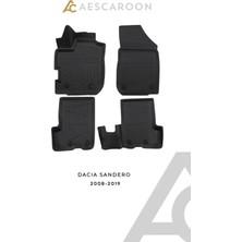 Aescaroon Dacia  Sandero 2008-2019 Arası 3D Havuzlu Paspas
