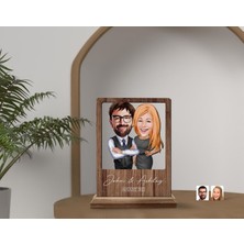 Bk Gift Kişiye Özel Sevgililer Karikatürlü Ahşap Standlı Biblo, Sevgililer Günü Hediyesi, Doğum Günü Hediyesi, Yıl Dönümü Hediyesi-25