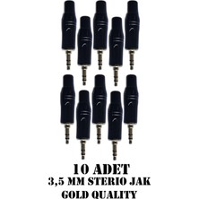 CHESTER 3.5 mm Stereo Çivi Jak Lehim Tipi Fiş Kulaklık Aux Bilgisayar Ses Kablosu Giriş Tamir Jakı 10 Adet Siyah