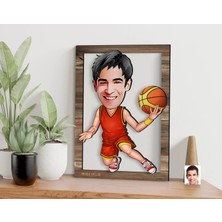 Bk Gift Kişiye Özel Basketbolcu Karikatürlü 3D Ahşap Tablo, Sevgiliye Hediye, Arkadaşa Hediye, Yıl Dönümü Hediyesi, Doğum Günü Hediyesi-1
