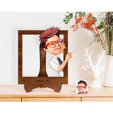 BK Gift Kişiye Özel Erkek Çocuk Karikatürlü Ahşap Standlı 3D Biblo-3