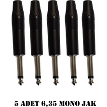 CHESTER 6.35 mm Mono Çivi Jak Lehim Tipi Fiş Enstrüman Gitar Amfi Mikser Ses Kablosu Giriş Jakı 5 Adet