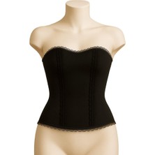 Hace Bazaar Siyah  9155 Fırfırlı Terletici Büstiyer