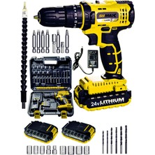 Stilmax STM1069 24 V Darbeli Akülü Şarjlı Vidalama Seti 2 Li-ion Akü ile Takım Çantalı Ergonomik Tasarım
