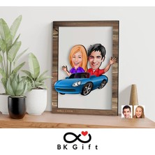 Bk Gift Kişiye Özel Sevgililer Karikatürlü 3D Ahşap Tablo, Sevgiliye Hediye, Sevgililer Günü Hediyesi, Yıl Dönümü Hediyesi, Doğum Günü Hediyesi-52