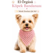 Neholia Köpek Bandanası El Örgüsü Bağlamalı Şık Evcil Hayvan Boyun Fuları Kedi Köpek Aksesuarı