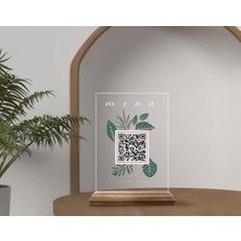 Bk Gift Restoran & Cafe & Barlara Özel Ahşap Standlı Pleksi Qr Kod Menü, Cafe&bar Için Qr Kodlu Tabela, Qr Kodlu Masa Dekoru - 10 Adet-2
