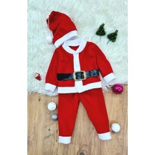 Hace Bazaar Erkek Çocuk Noel Baba Yılbaşı Kostümü Şapkalı Kemerli Bebek Kostümü