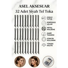 Asel Aksesuar 32'li Set Yüksek Kalite Metal Tel Toka Farklı Renk Seçenekli